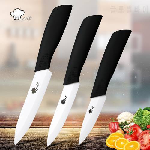 Ceramic Knives Set for Kitchen Paring Utility Slicing Fruit Vegetable Cutter 3 4 5 inch White Zirconia Blade Cooking Tool