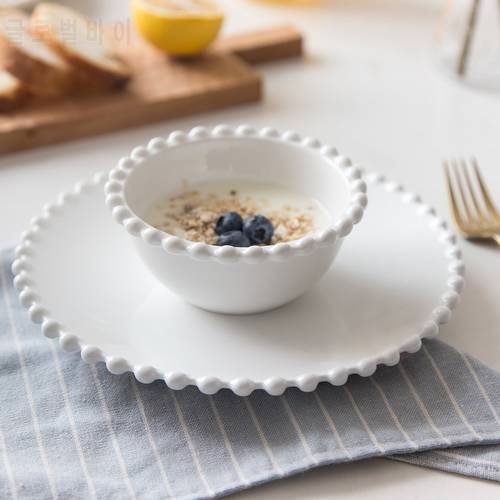 Heart Ceramic Dinnerware Sets Fruit Plates Dish Fruit Tray Noodle Bowl Ceramic Bowl Porcelain Kitchen Tools