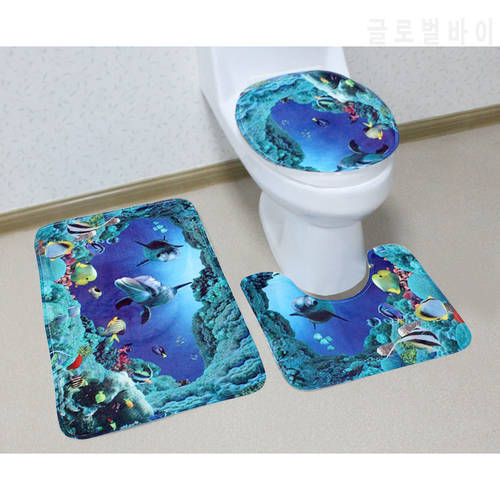 Ocean World Flannel Foam Pad Home Bathroom Non Slip Rug Bath Mat Rebound Carpet