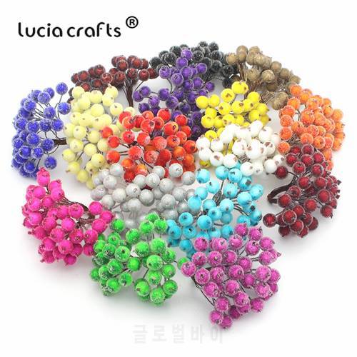 Lucia Crafts 15 Colors Artificial Fruit Berries Flower Stamen For Wedding Party Decor 1 bouquet /Lot A0505