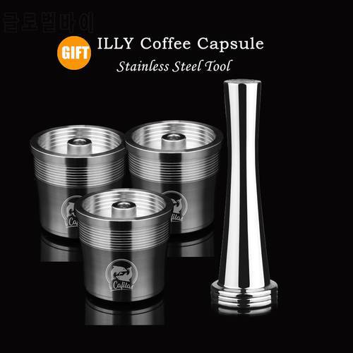 ICafilasRefillable Metal Filter For Illy Coffee Machine Cafe Capsules Cup Metal Stainless Steel Reusable Coffee Baskets Pods