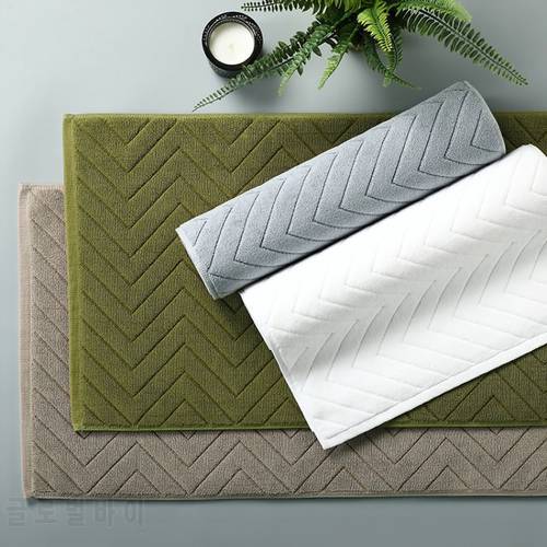 All Cotton Floor Towel Solid Color Bathroom Carpets Absorbent Bath Mat Toilet Rug In Home Hotel Shower Room Feet Towels tapis