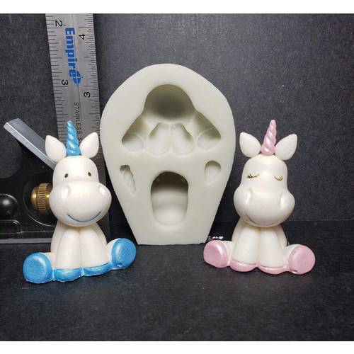 Cake Tools 1 pc horn foot ear body 3D unicorn silicone mold Decorating Cupcake topper fondant tool mould