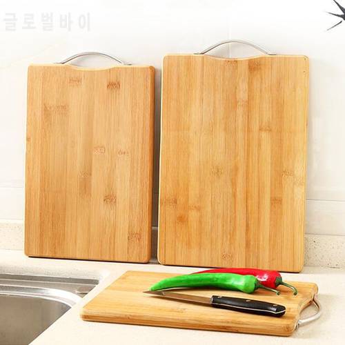 Thick Food Grade Bamboo Cutting Board with Handle, Health Classification Fruit Vegetable Chopping Block for Kitchen Cooking