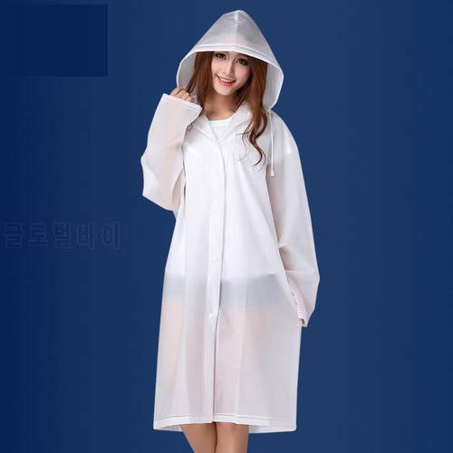 Fashion EVA Women Raincoat Thickened M,L,XL Waterproof Rain Coat Women Clear Transparent Raincoat 8 Colors Raincoats Rain Suit