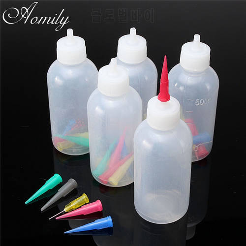 Aomily 5pcs/Set Jam Painting Squeeze Bottles with 35 Nozzles Cake Decor Family Baking Pastry 50ML Bottle Drawing Tools Jam Pot