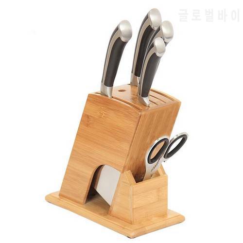 Kitchen Supplies Storage Shelf Multifunctional Bamboo Cutter Rack Holder Wooden Knife Tool Holder without Cutter
