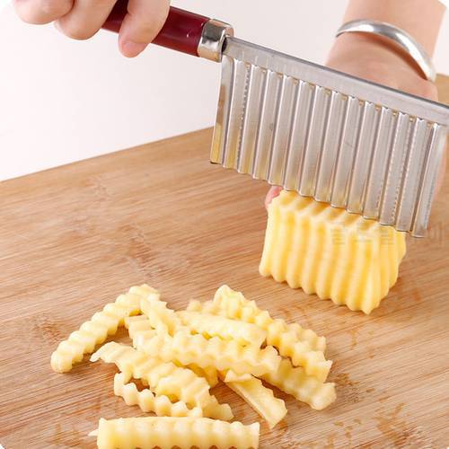 Chef Knife Kitchen Multifunctional Upgraded Cutter Wave Potato Cutter Stainless Steel Cutter Chips Kitchen Knife Kitchen