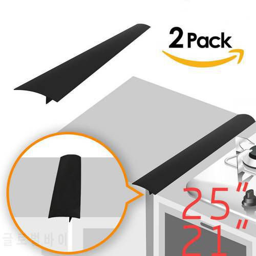 2Pcs Kitchen Silicone Stove Counter Gap Cover Heat Resistant Mat Oil Dust Water Seal Easy Clean Spills Between Counter