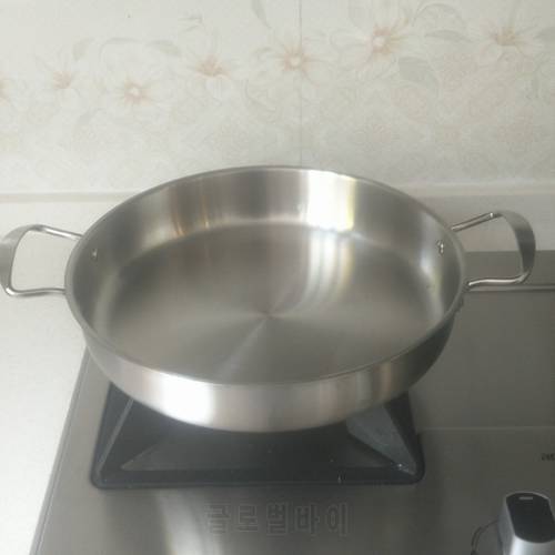 Inside diameter 30cm,Non-coating Stainless Steel Fry Pan Griddles & Grill Pans.(Dia:30cm)