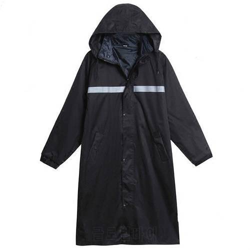 Long Raincoat Thicken Durable Outdoor Adults Men Waterproof Rain Coat Police Working Motercycle Rainwear Trench Coat Hood 60YY49