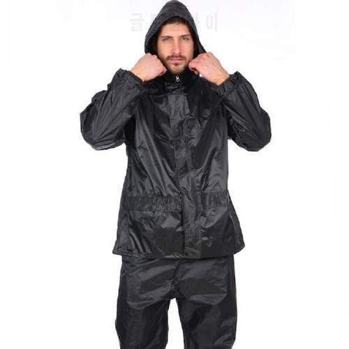 Adult Waterproof Rain Jacket Pants Set Mens Raincoat Hiking Impremiable Rainwear Motorcycle Suit Hiking Capa De Chuva 60YY300