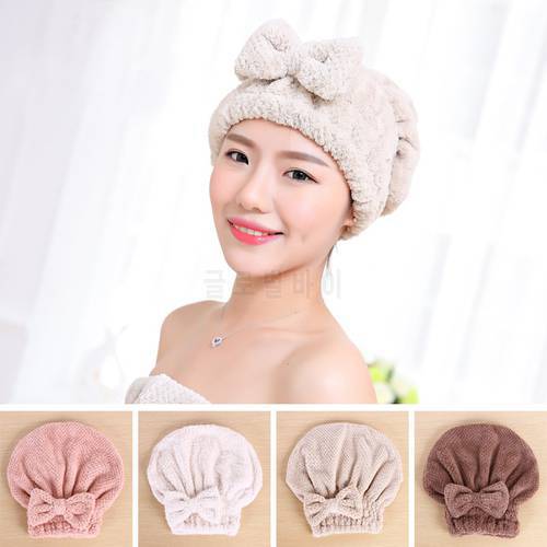 Shower Cap for Hair Wrapped Towels Coral Fleece Shower Hats Bath Caps Superfine Quickly Dry Hair Cap Bath Accessories