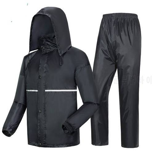 Outdoor raincoat suit men waterproof rainwear women motorcycle rain jacket poncho breathable durable rain coat + rain pant