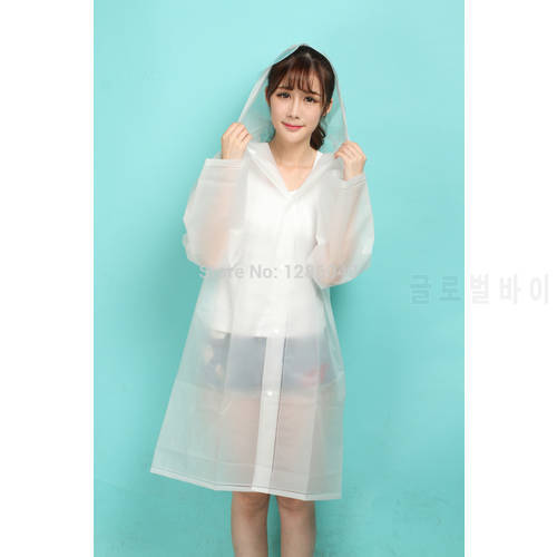 Wholesale practical transparent plastic waterproof adult men women raincoat with hood free shipping
