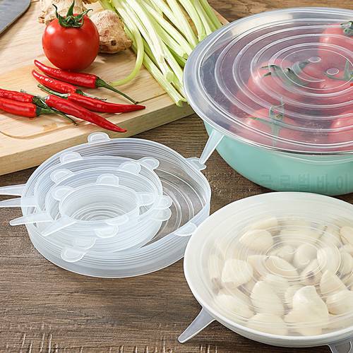 3pcs Reusable silicon stretch lids universal lid Silicone food wrap bowl pot lid silicone cover pan cooking food fresh cover