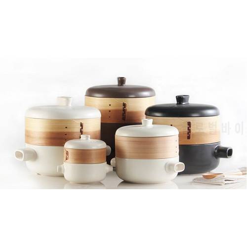 Japan South Korea style steamer casserole stew pot ceramic pot fire-resistant high temperature enamelled thermal soup cooker