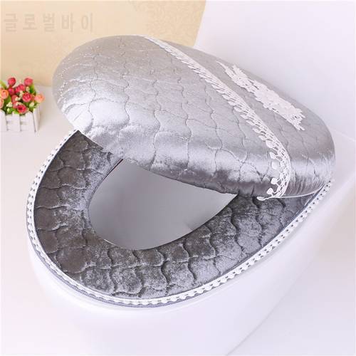 Two-Piece Set Toilet Seat Cover Toilet Lid Cover Luxury WC Cushion Thicken Overcoat Toilet Case Waterproof For Home Decor Hotel