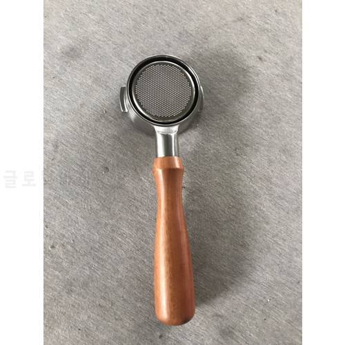1pc 58mm wooden handle bottomless naked portafilter Coffee Espresso Machine Handle for 2 cups for barista