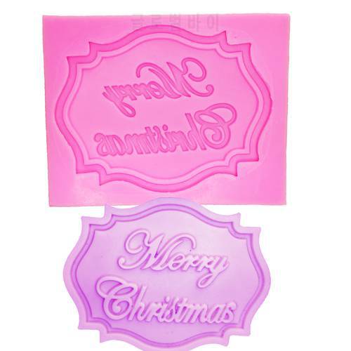 M0281 Merry Christmas Letter form fondant cake silicone mold kitchen chocolate candy making cupcake cake decorating tools