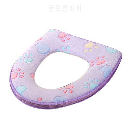 Zipper Type Toilet Seat Cover Case Bathroom Washable Closestool Seat Lid Top Cover Mat Pad Floral Print Toilet Seat Cushion