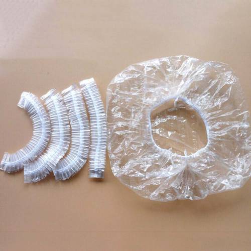 100Pcs Disposable Hotel Shower Bathing Clear Hair Elastic Caps Hats Shower Caps Home Outdoor Safe Bathing Accessories Wholesale