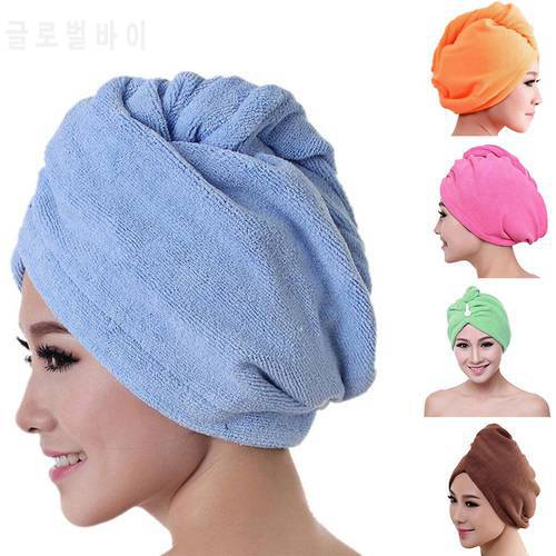 Hair Turban Towel Women Super Absorbent Shower Cap Quick-drying Towel Microfiber Hair Dry Bathroom Hair Cap Cotton 20x60cm