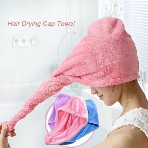 Lady Turban Microfiber Fabric Thickening Dry Hair Hat Super Absorbent Quick-drying Hair Shower