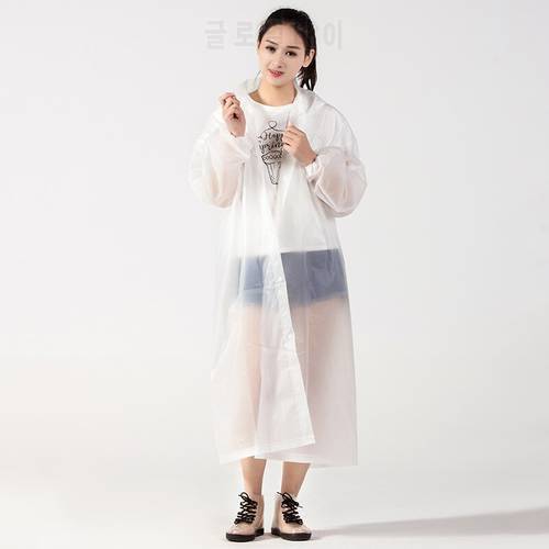 Fashion EVA Women Raincoat Thickened Waterproof Rain Coat Women Clear Transparent Camping Waterproof Rainwear Suit