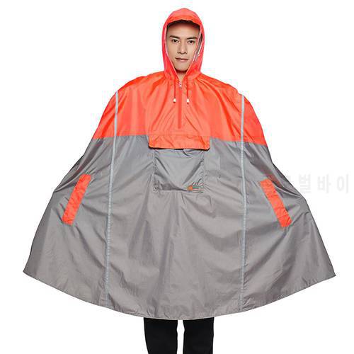 Qian portable raincoat men&39s and women&39s outdoor poncho backpack reflective design bike climbing travel rain cover
