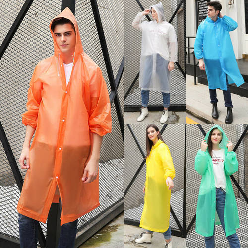 Fashion Unisex Disposable Raincoat Adult Emergency Waterproof Hood Poncho Travel Camping Must Rain Coat