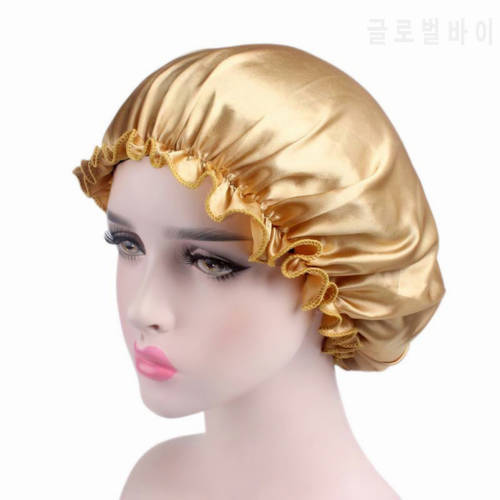 Extra Large Print Satin Silk Bonnet Sleep Cap with Premium Elastic Band Women Sleep Night Headwrap Hair Loss Cover Accessories