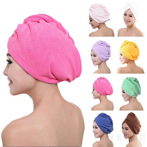 Lady Bath towel soft shower cap hat for lady man Turban Head Wrap Bathing Tools Microfiber Bath Towel Hair Dry Quick Drying
