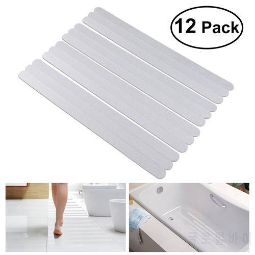 OUNONA 12pcs Anti Slip Bath Grip Stickers Non Slip Shower Strips Flooring Safety Tape Mat Pad 38x2cm Non Slip Strips Stickers A3