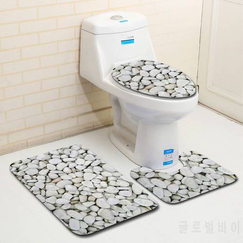 Anti Slip Bath Mats Bathroom Carpet Bathroom 3D Stone Printing Non-Slip Bath Rug Doormats Toilet Rug Bathroom Products
