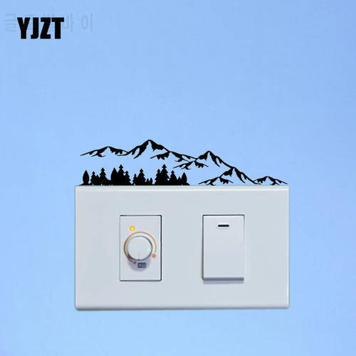 YJZT Modern Art Decal Fashion Home Decor Cartoon Vinyl Wall Switch Sticker Mountain Vision S19-0863
