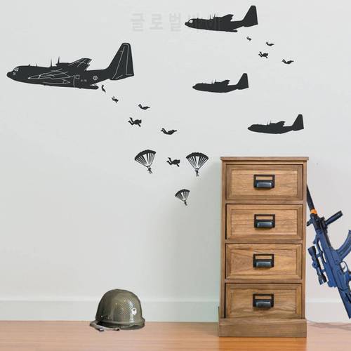 Air Assault Soldiers Helicopters Military War Sticker Vinyl Removable Wall Decal Stickers Livingroom Boy Rooms Mural Sofa WL216