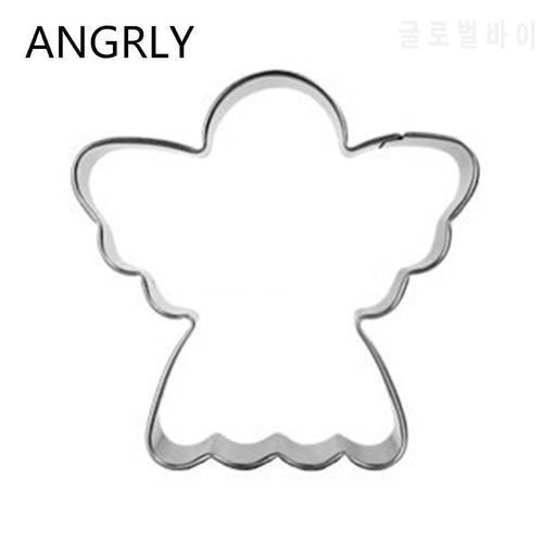 Angel Cake Decoration Pastry Blender Biscuit Cookie Cutter Tools Kitchen Cake Mold Supplies Stainless Steel New Year Gifts Stamp