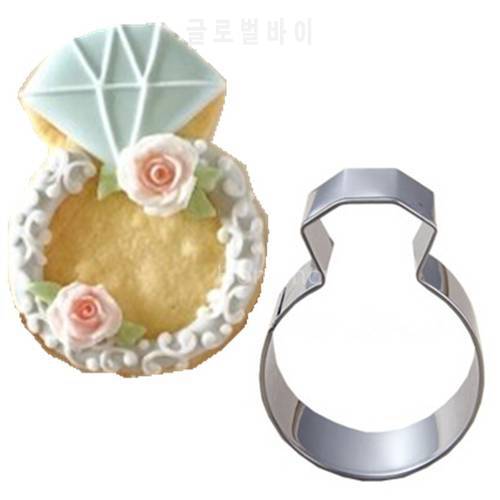 Hot Lady Wedding Party Diamond Ring Cookie Mold Stainless Steel Kitchen Accessories Baking Tools Cookie Cutter Cookie Stamp