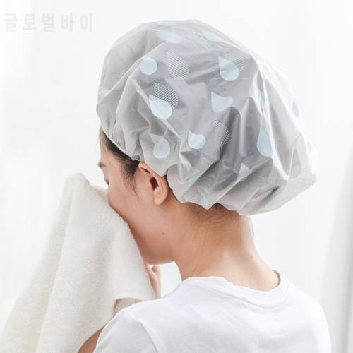 Waterproof shower cap adult female hair cover shower hat anti-smoke hair cap