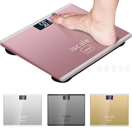 Mini Electronic Digital Weight Scale Tempered Glass LED Display Body Fat Scale Body Weight Bathroom Scale Digital Weight Scales
