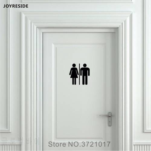JOYRESIDE Unisex Restroom Bathroom Sign Toilet Door Wall Decal Vinyl Sticker Decor Peel And Stick Home House Decoration XY078