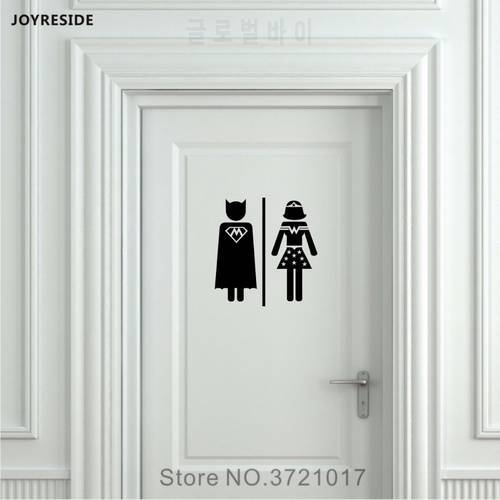JOYRESIDE W&M Men Women Unisex Restroom Bathroom Toilet Sign Door Wall Decal Vinyl Sticker Decor Art Home DIY Decoration XY091