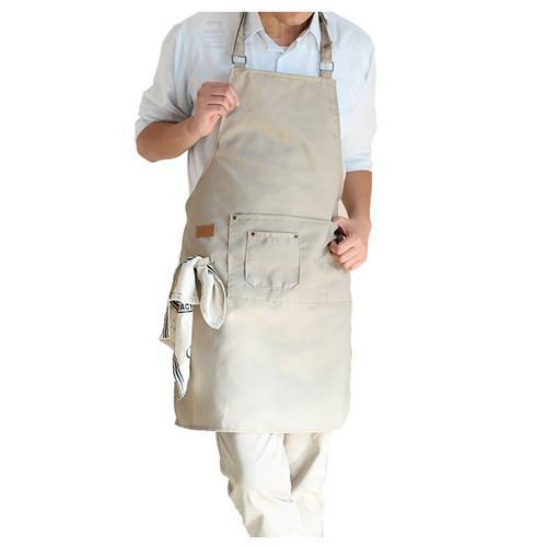 Adjustable Cotton Uniform Unisex Adult Apron Women Man Waiters Kitchen Cook Work Clothes Overall Aprons With Sleeves