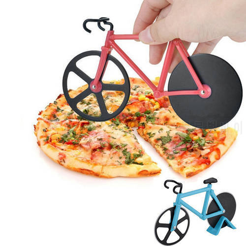 Bike Round Pizza Cutter knives Stainless Steel Pizza Knife Two-wheel Bicycle Shape Pizza Cutting Knife Pizza Tool