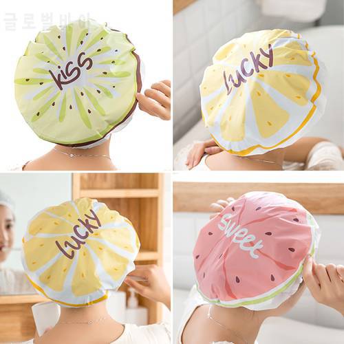 Shower Cap Women Hat for Baths and Saunas Lace with Elastic Band Spa Cap for Women and Children Protective Cap PVC Waterproof