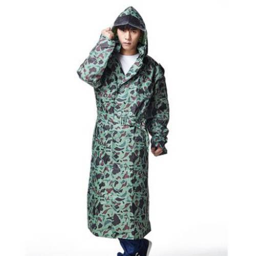 Men Womens Camouflage Long Trench Raincoats Waterproof Outdoor Jacket burbe rry capa de chuva Poncho Slim Rainwear Free Shipping