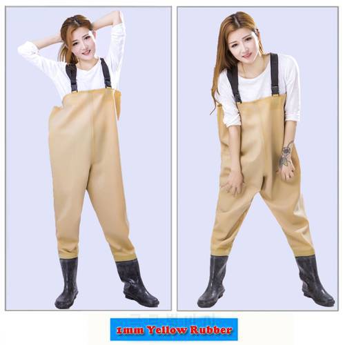 1mm Soft Rubber Waders Fishing Breathable Pants Wading Rubber Boots Waterproof Suit for Fishing Fly neoprene bota pesca Fast dry