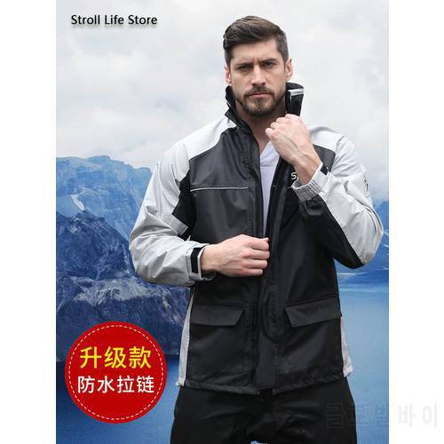Waterproof Raincoat and Rain Pants Set Suit Mens Sports Suits Adult Poncho Electric Motorcycle Riding Breathable Chest Waders
