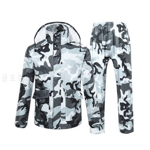 Impermeable Polyester Adult Raincoat Camouflage Men Women Rain Coat Universal Outdoor Waterproof Fishing Rainwear Rain Jacket
